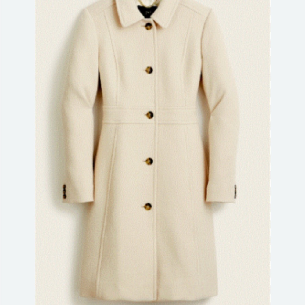 J Crew lady coat Cream Women's Coat Wool. LINED